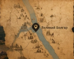 Декоративная карта с отметкой Великого Болгара